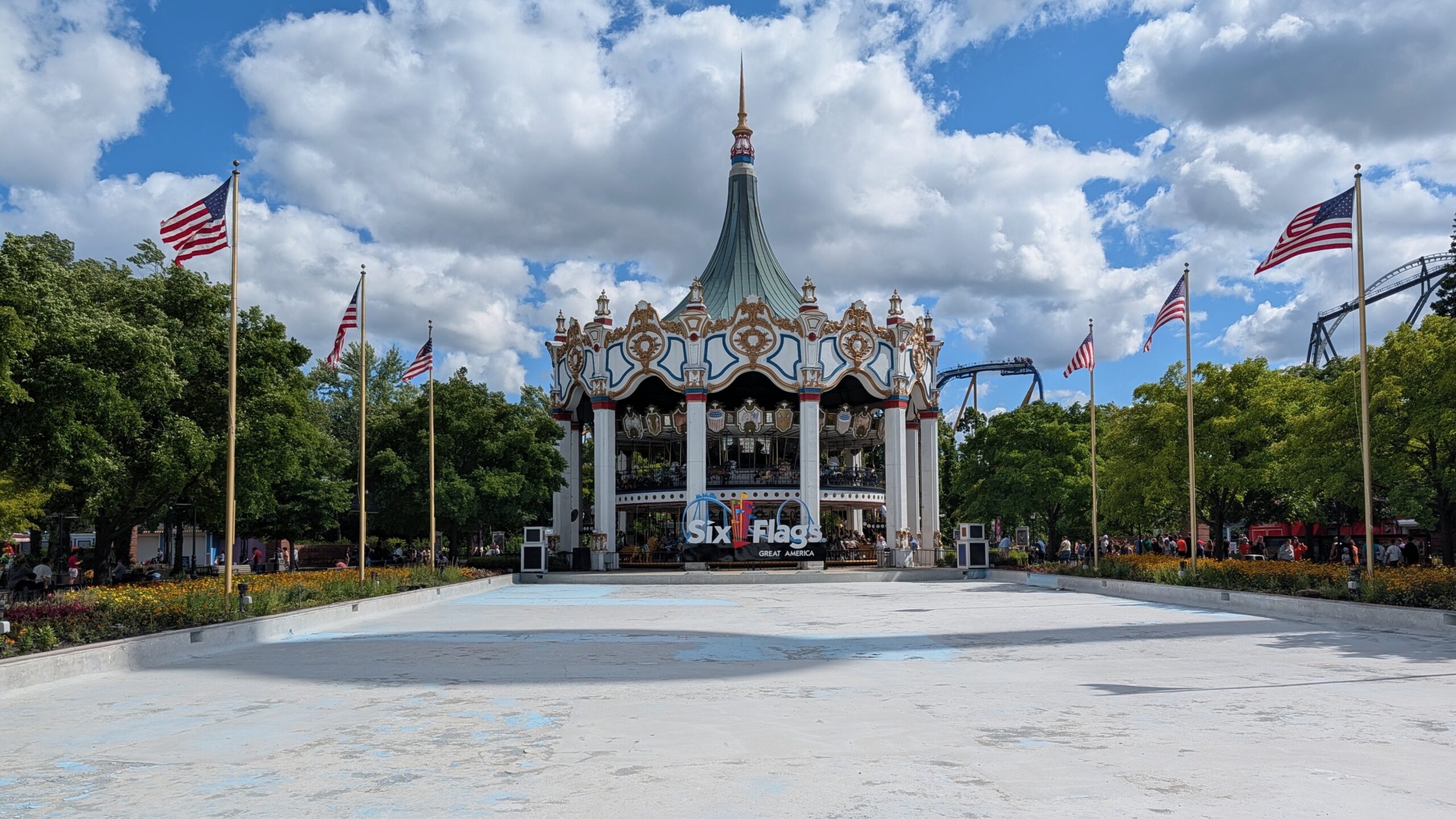 photo of carousel at six flags shot by Pixel 10 Pro camera