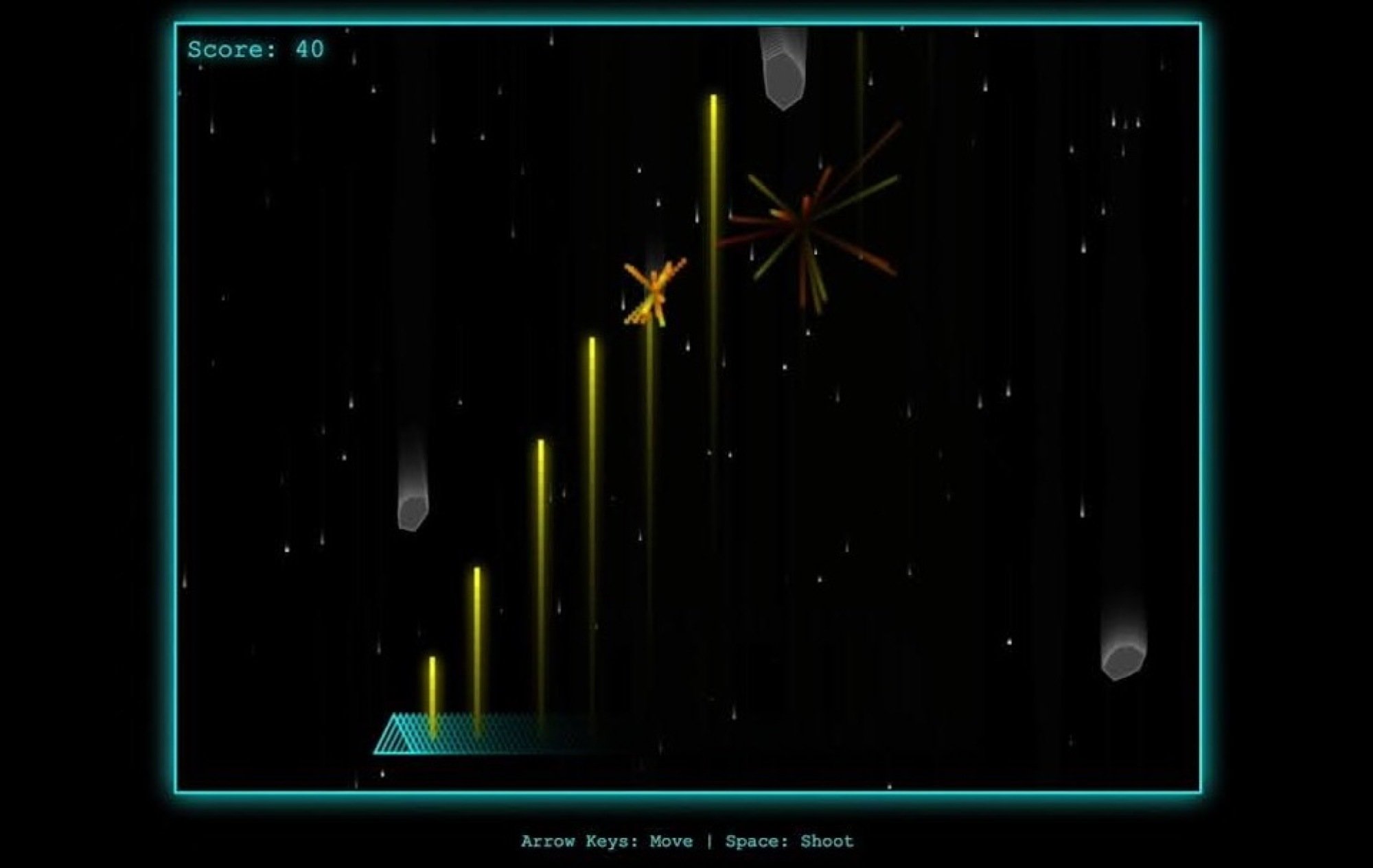 screenshot of ai-generated asteroids game
