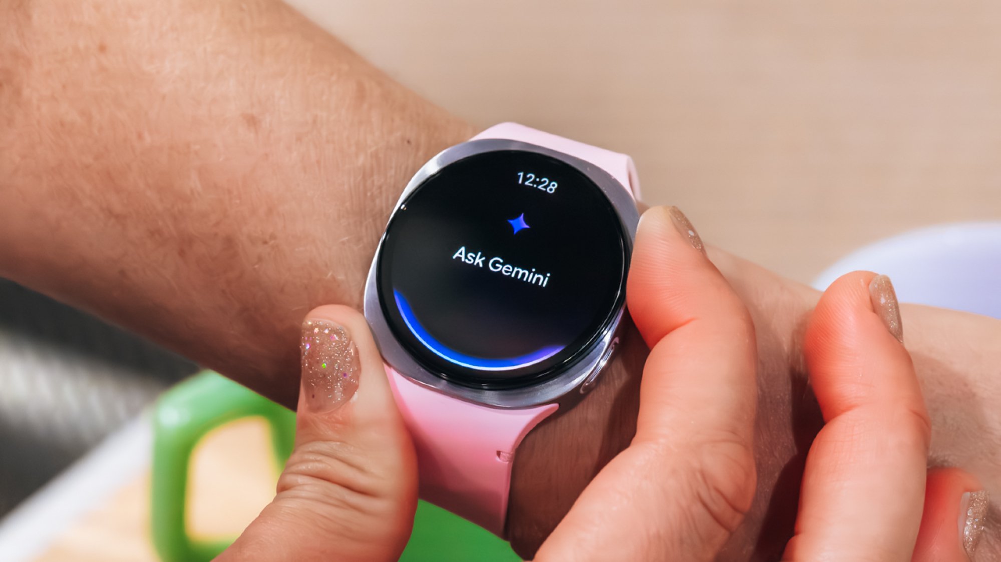 woman activating gemini app on galaxy watch 8