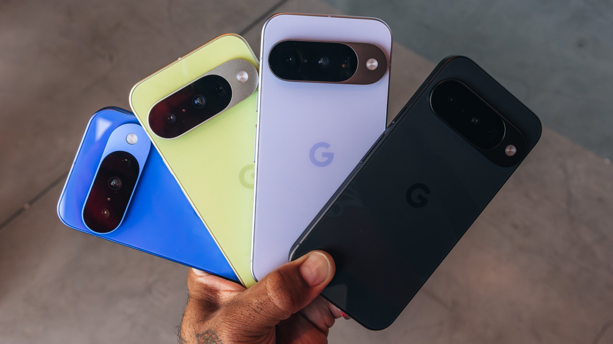 Google Pixel 10 lineup in different colors