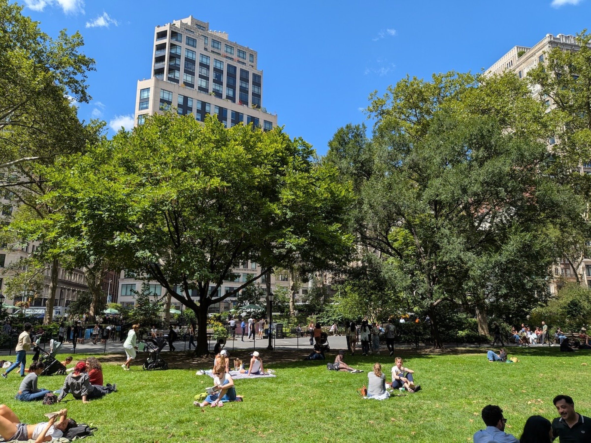 Madison Square Park in broad daylight shot with Pixel 10