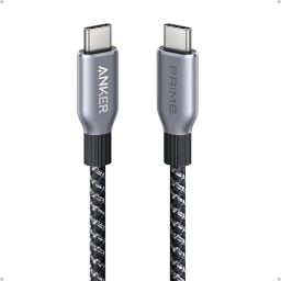 An Anker Prime USB-C to USB-C charging cable on a white background