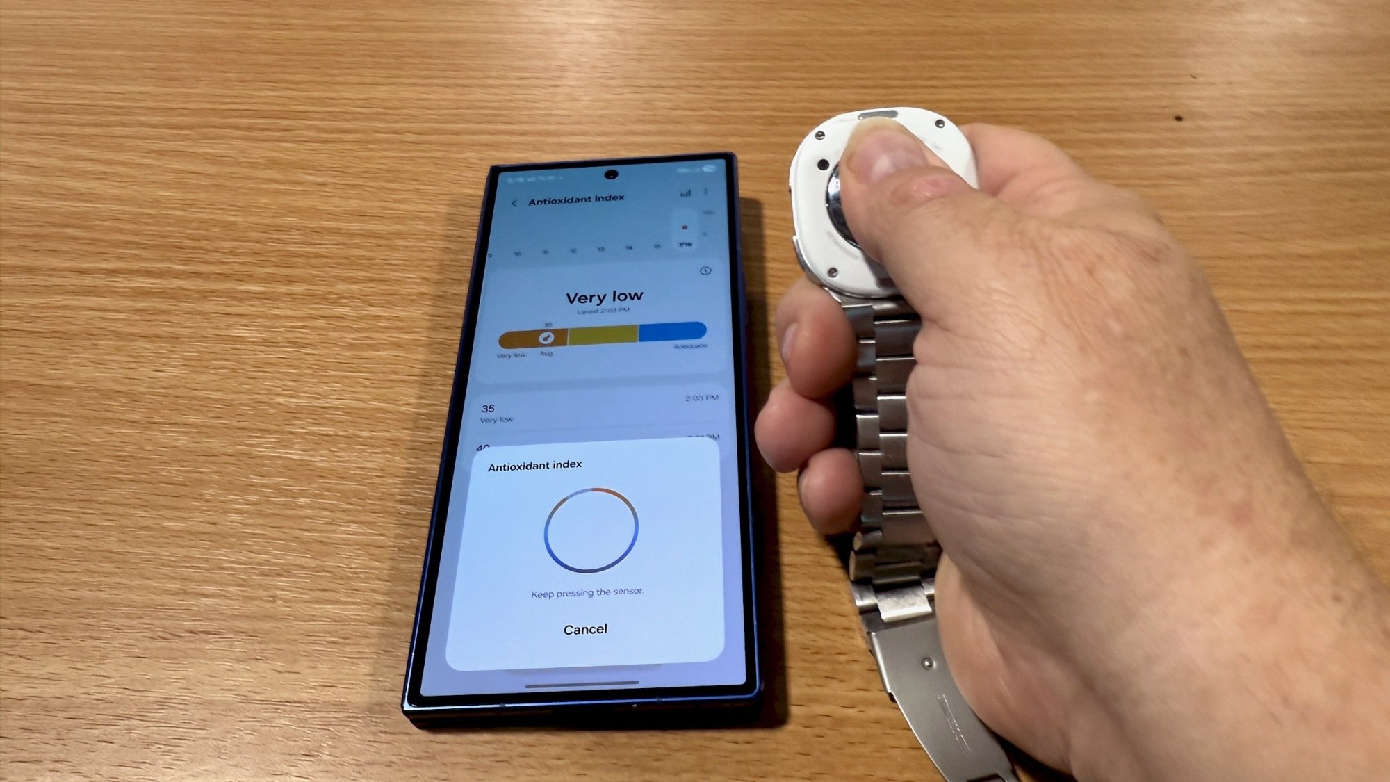testing antioxidant feature on galaxy watch8