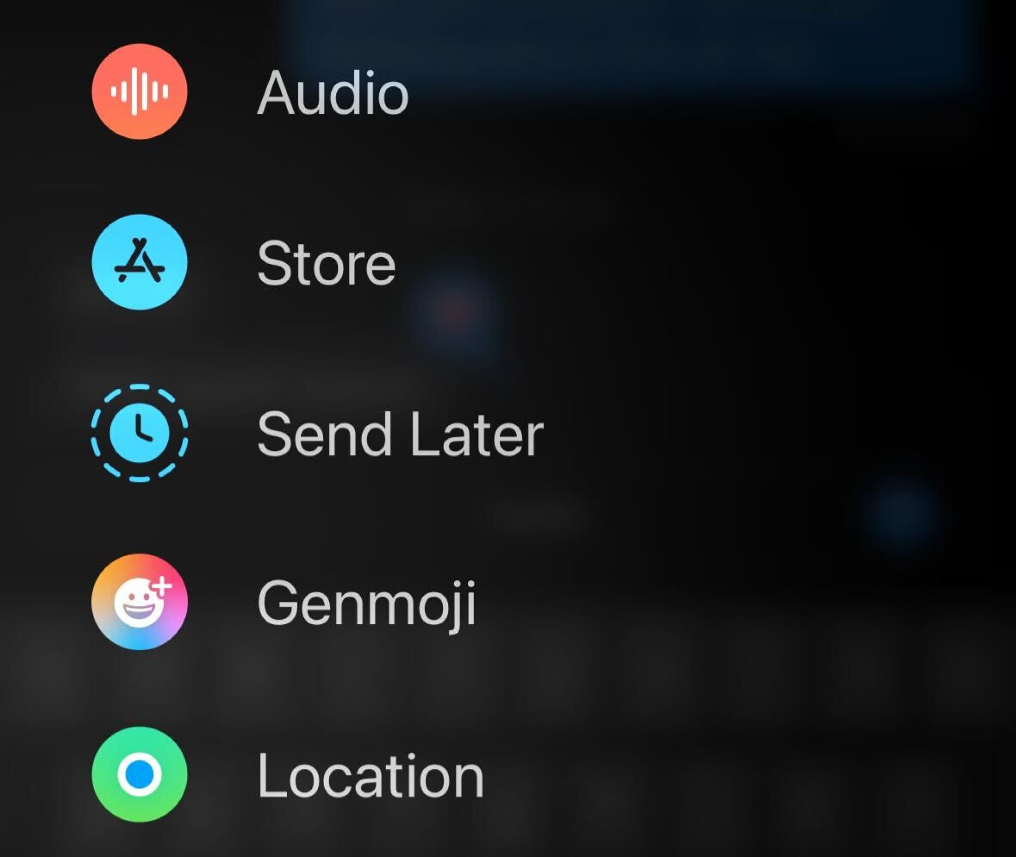 Send Later button in iOS Messages app