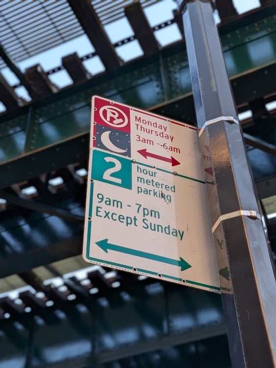 Portrait shot of a street sign in Brooklyn