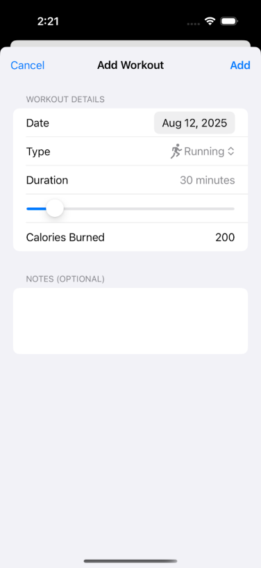ios fitness app created by claude vibe coding