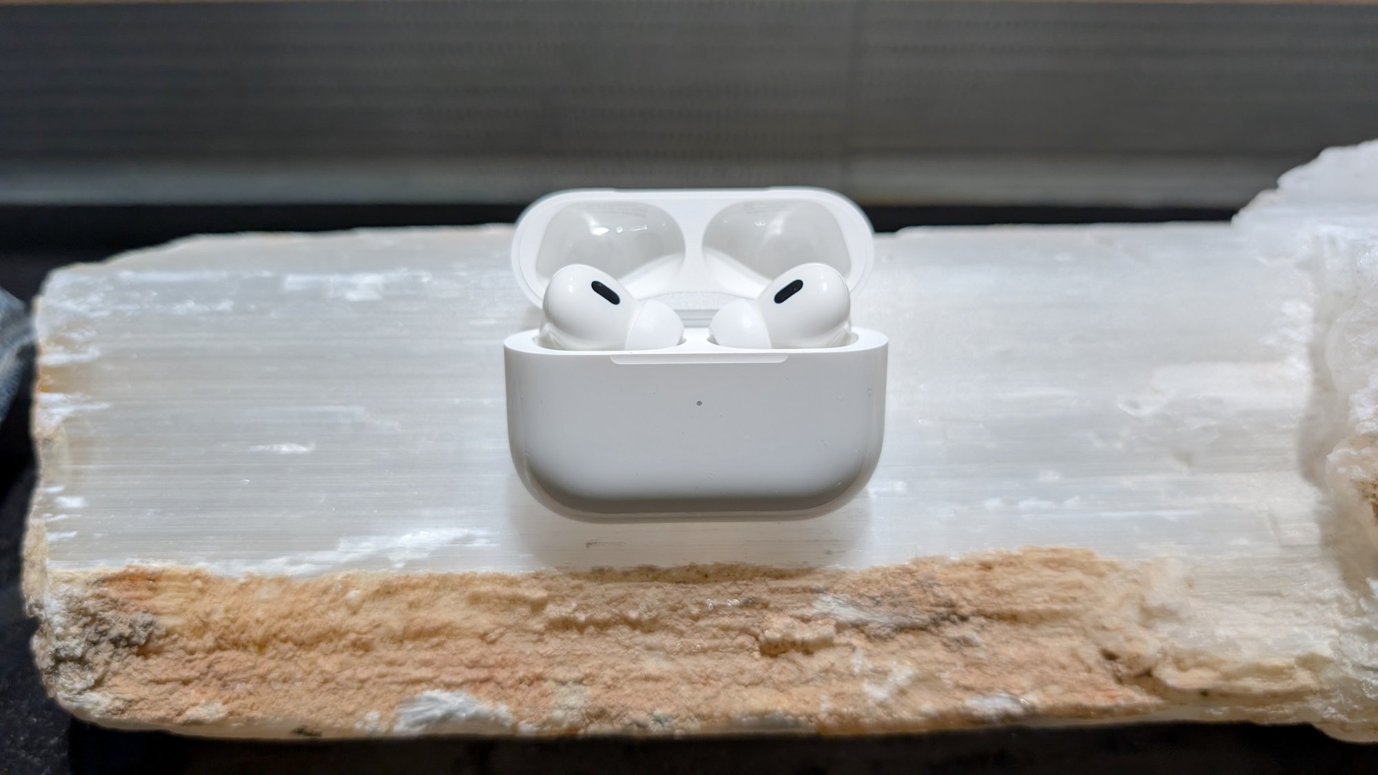 airpods pro 2 on natural stone