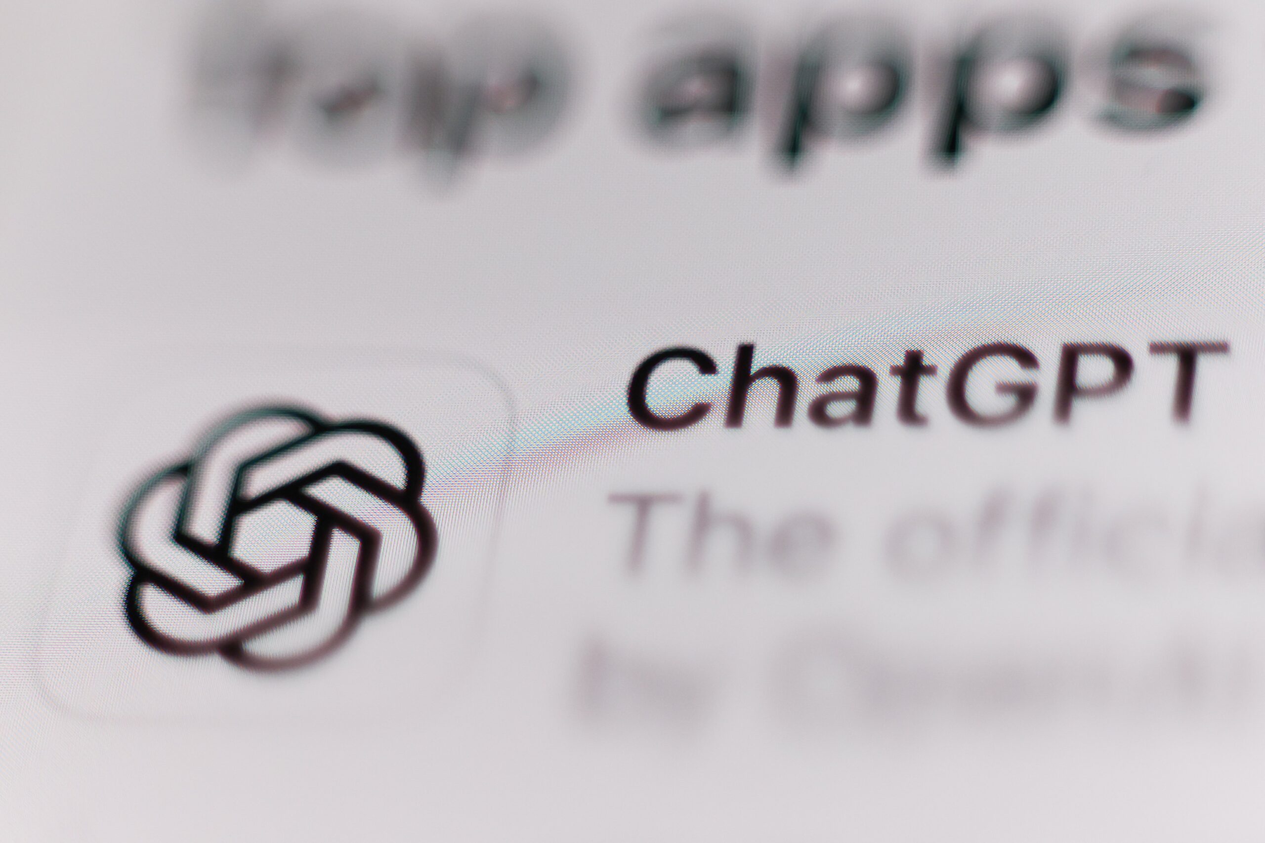 chat gpt logo on a screen