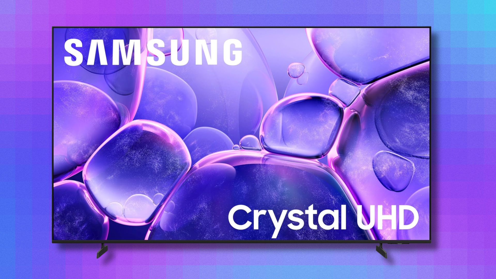 Samsung Crystal UHD U8000F on purple and blue abstract background