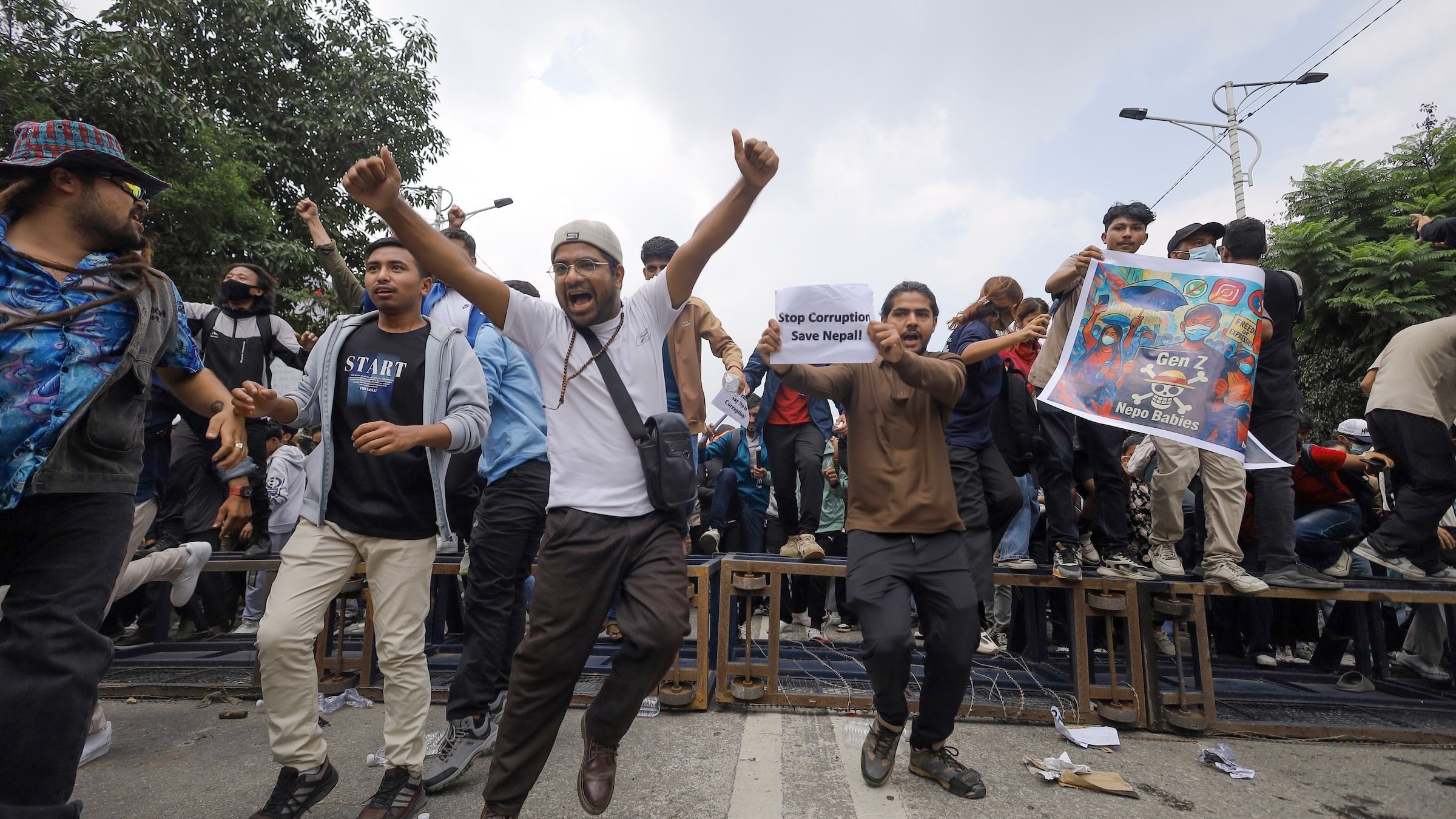 Nepali student protestors clash with police over social media ban in Kathmandu