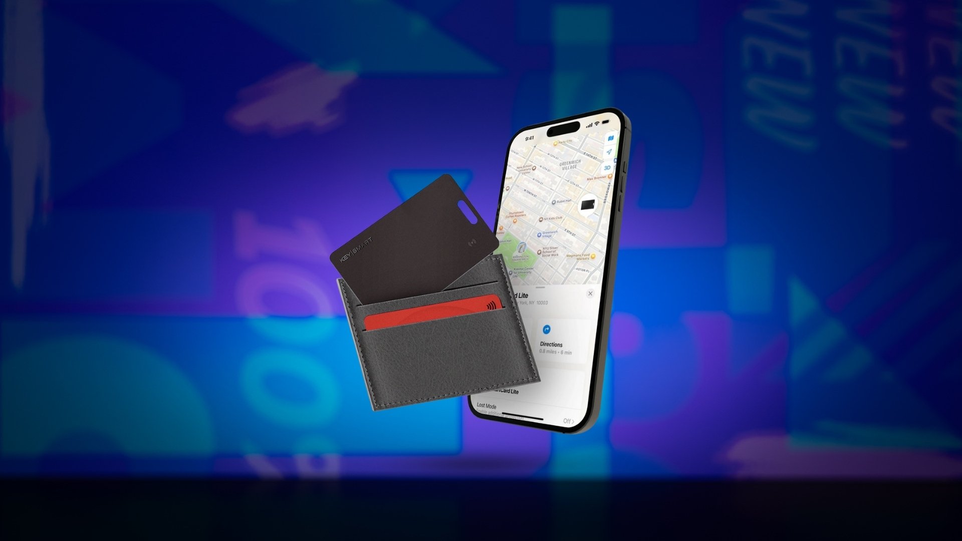 Tracker on blue background