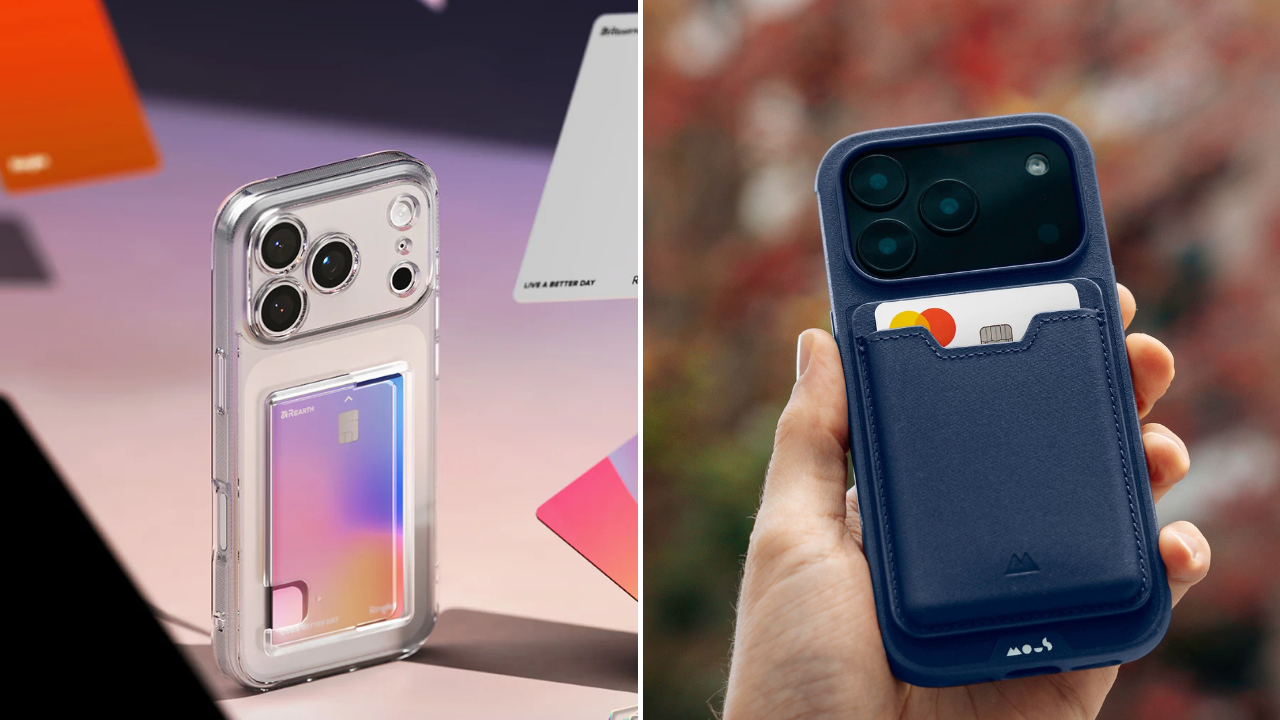 side by side photos of iPhone 17 Pros in cases