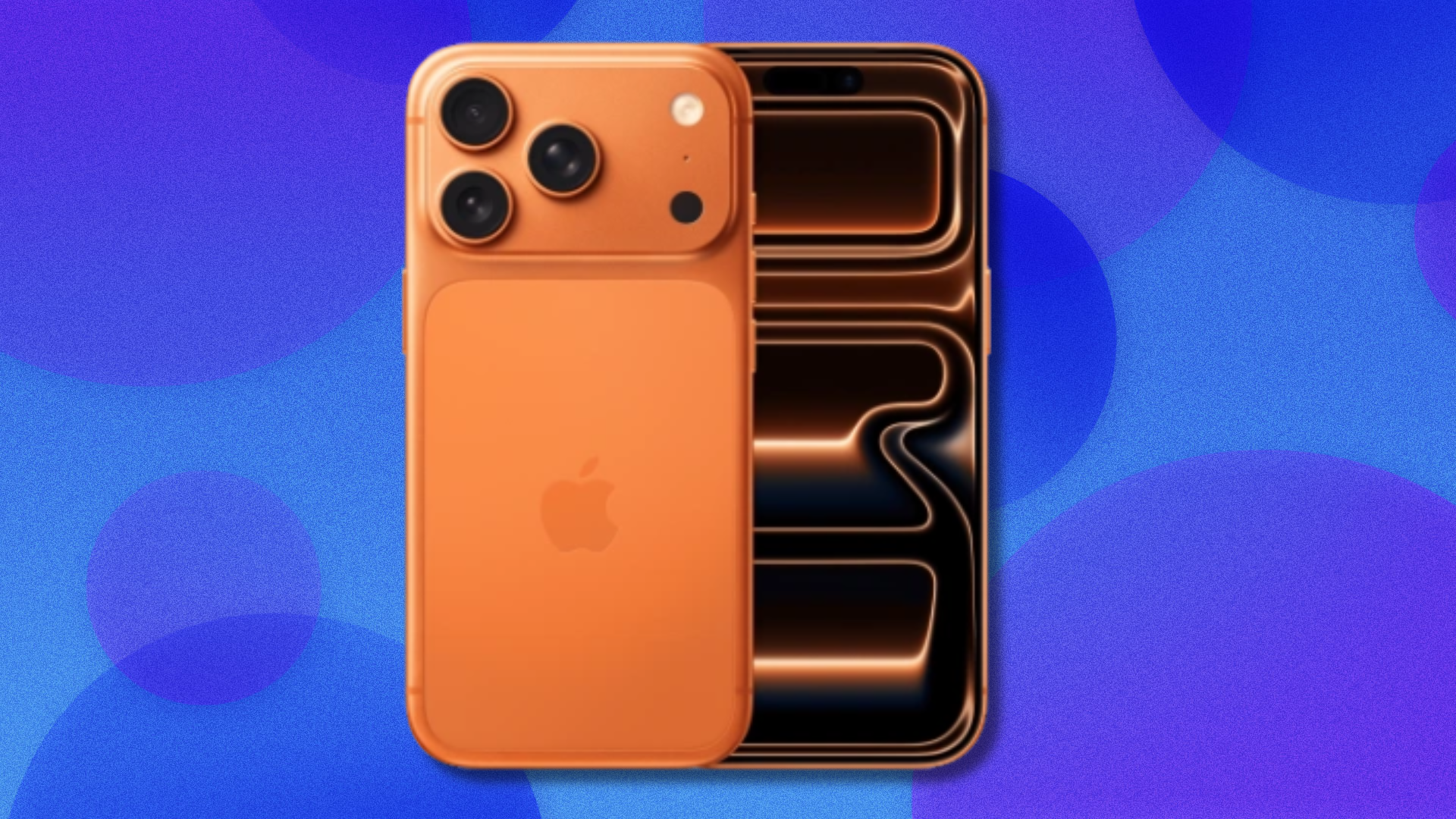 iPhone 17 Pro  on blue and purple abstract background