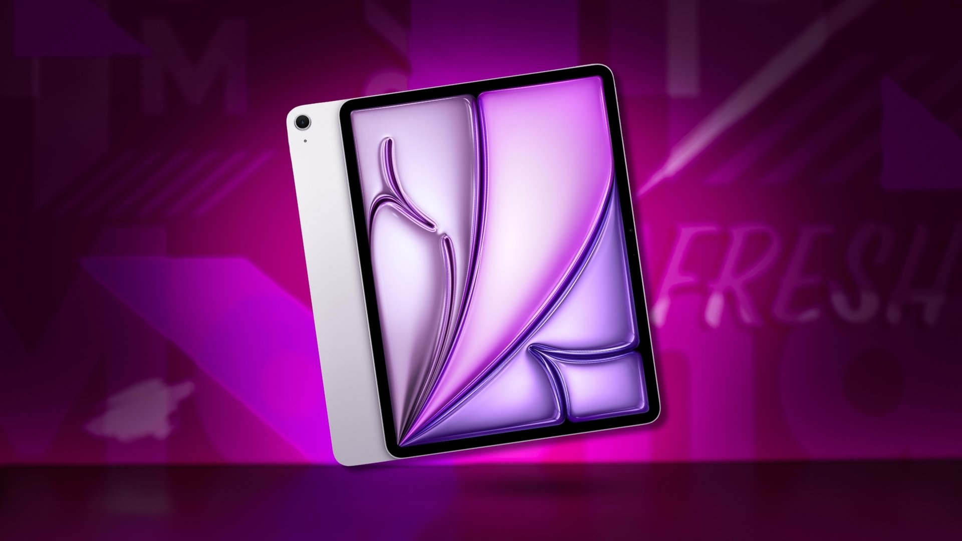 13-inch iPad Air on pink background