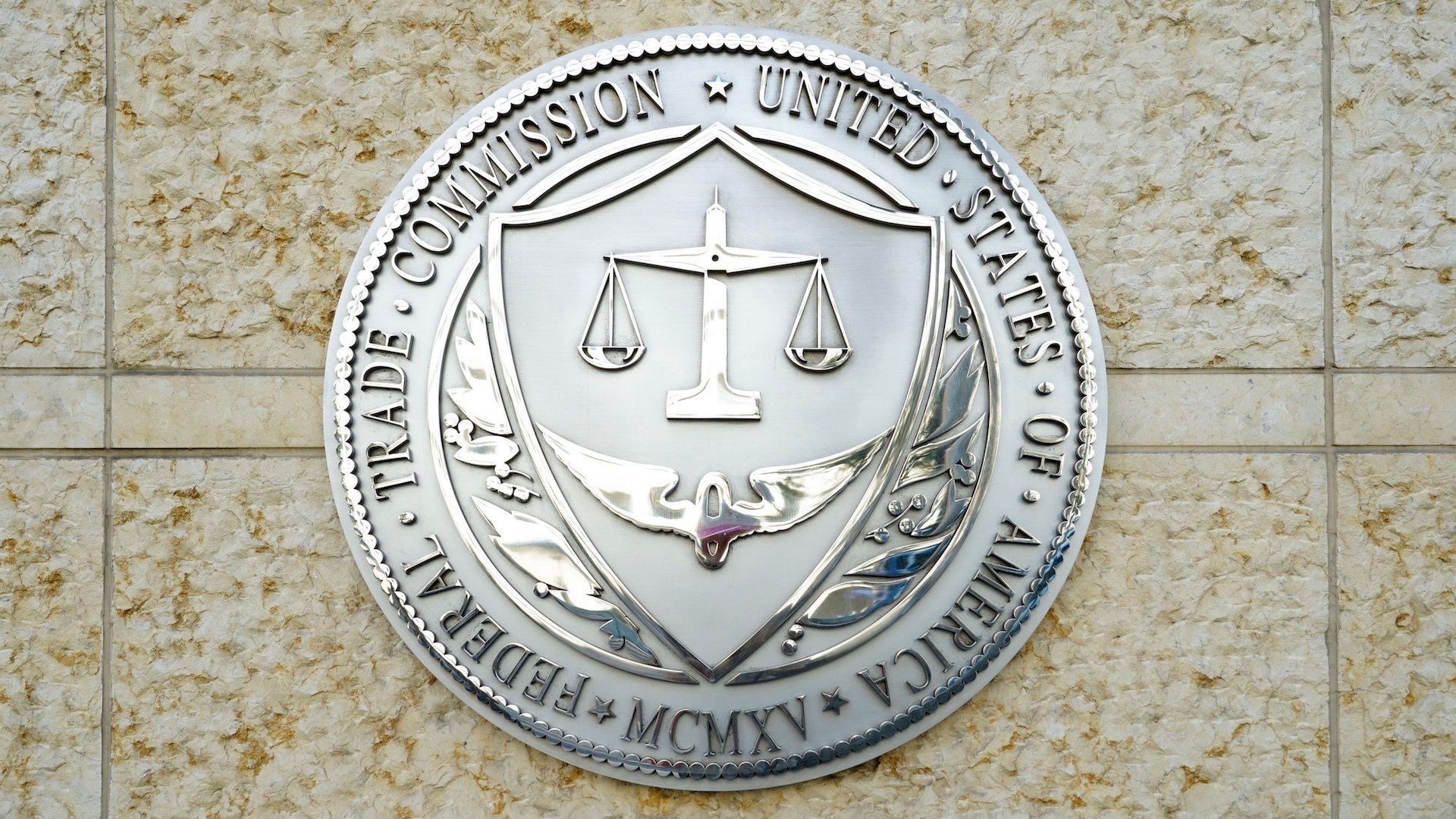 The Federal Trade Commission logo on their headquarters.