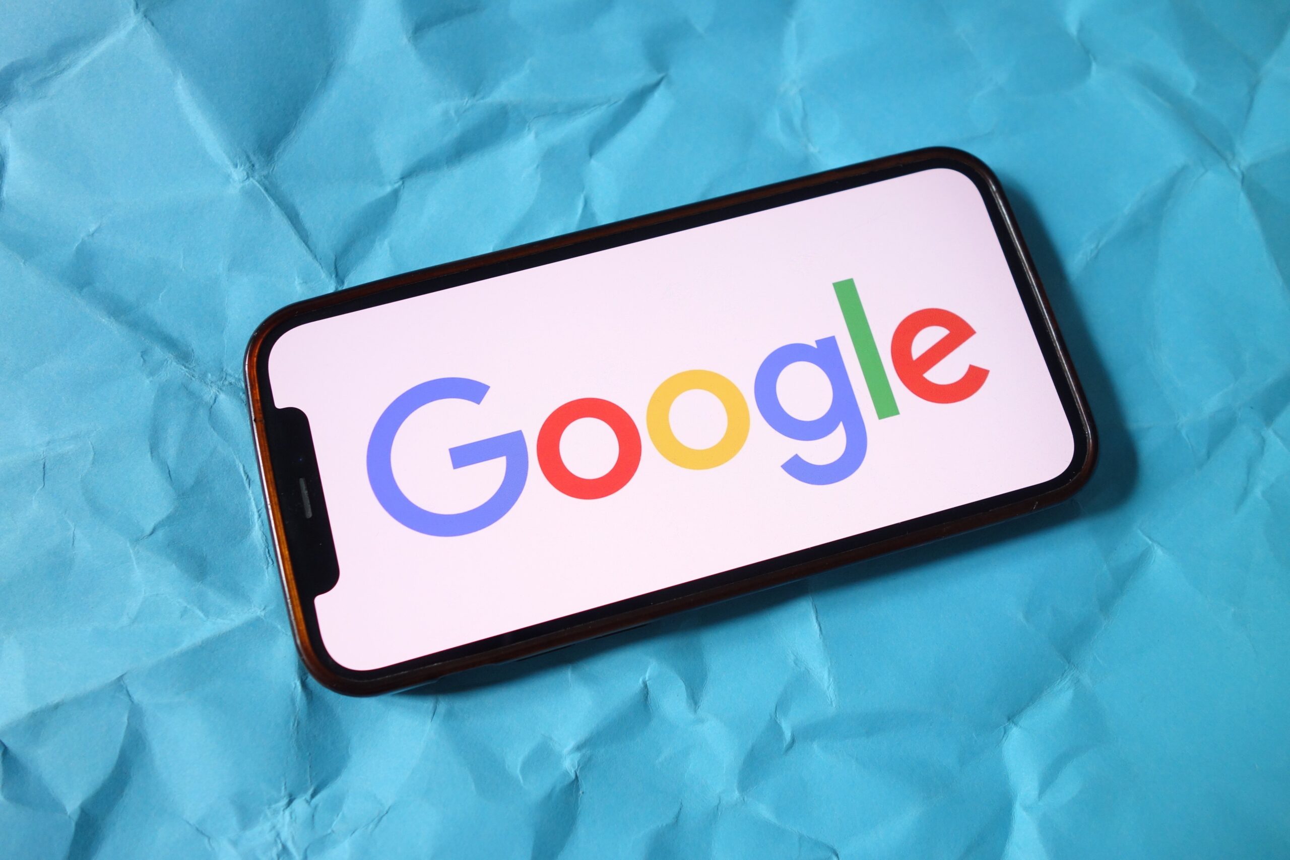Google logo on mobile device