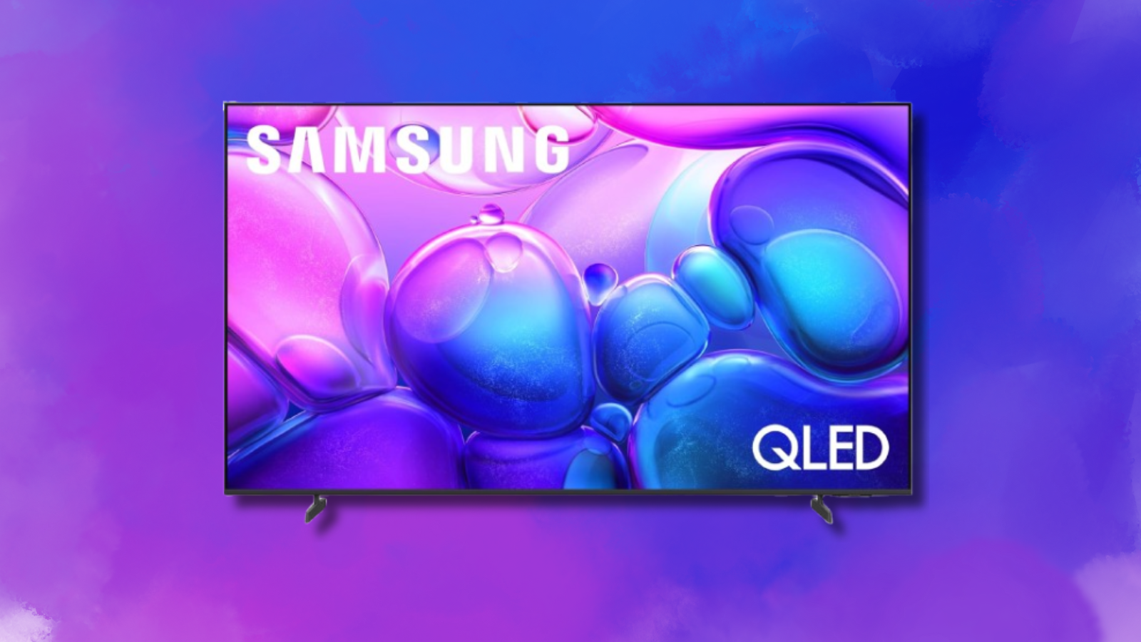Samsung Q6F QLED TV with purple background