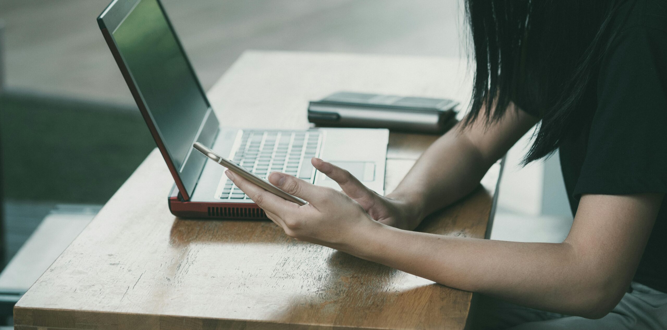 Laptop on desk