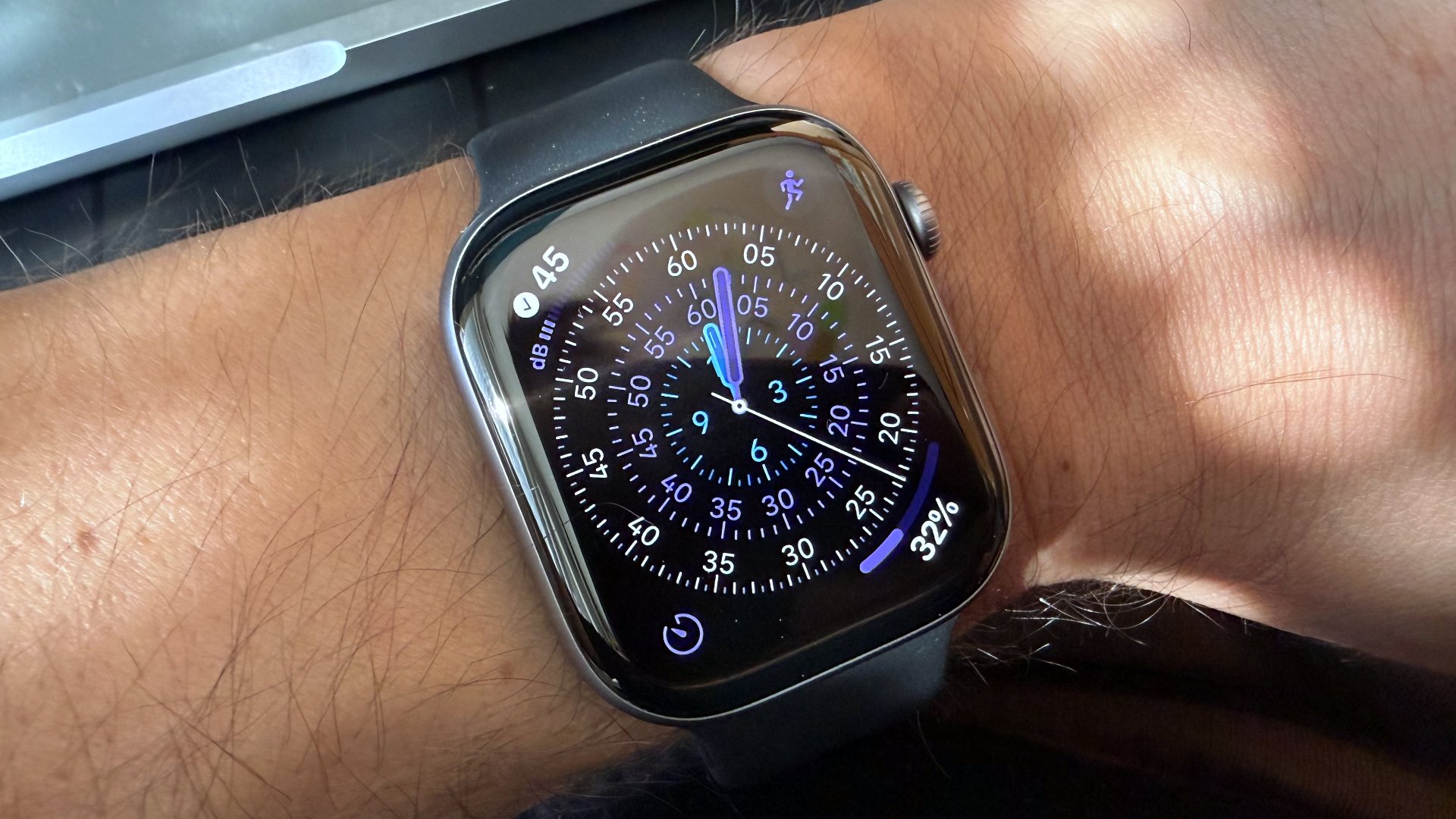 close-up view of Apple Watch Series 11 on wrist