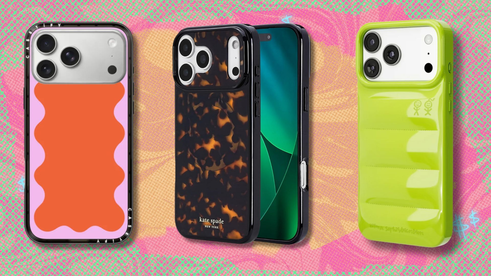 three iphone 17 pro cases from casetify, kate spade, urban sophistication
