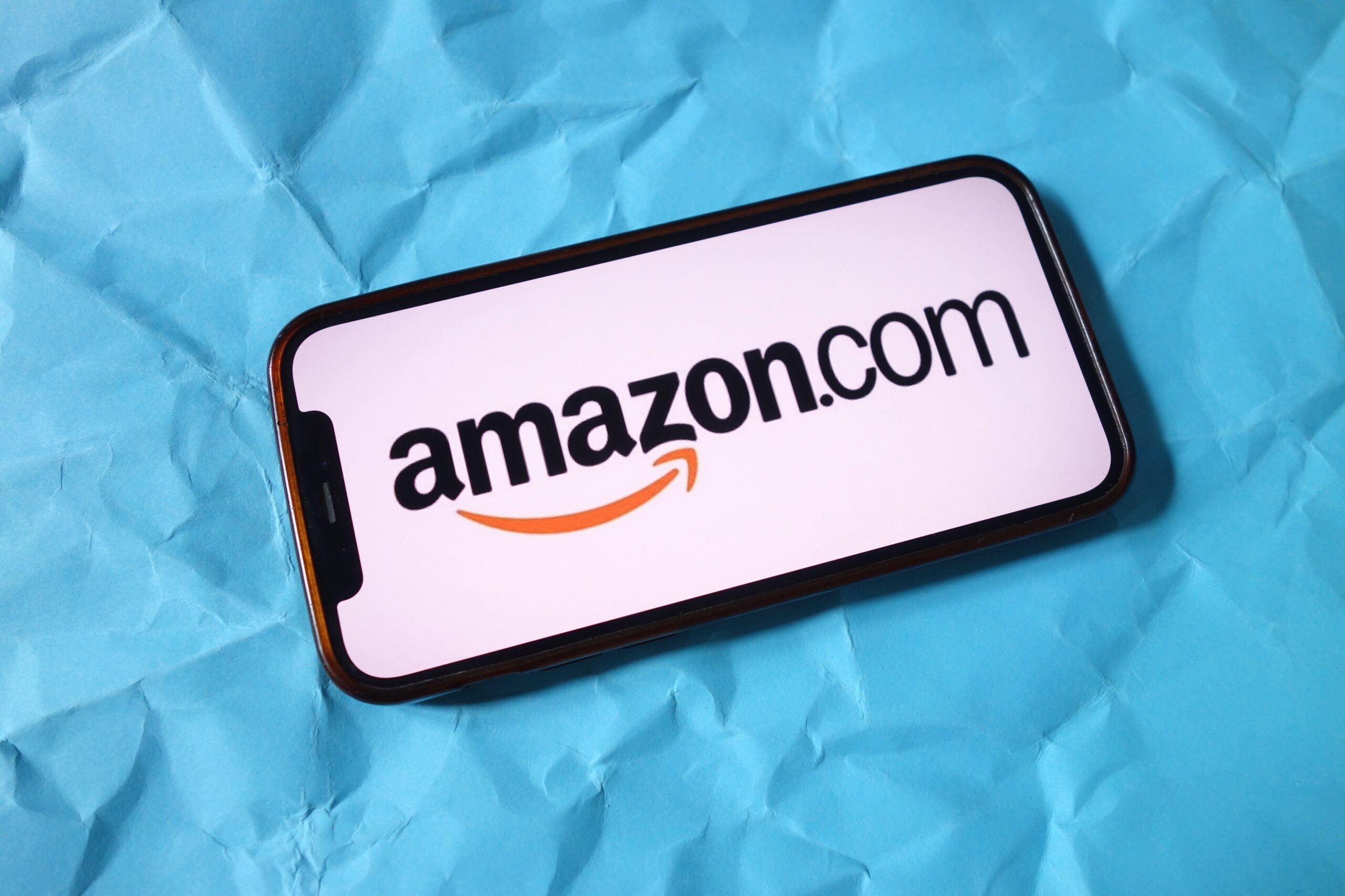 Amazon logo on mobile device