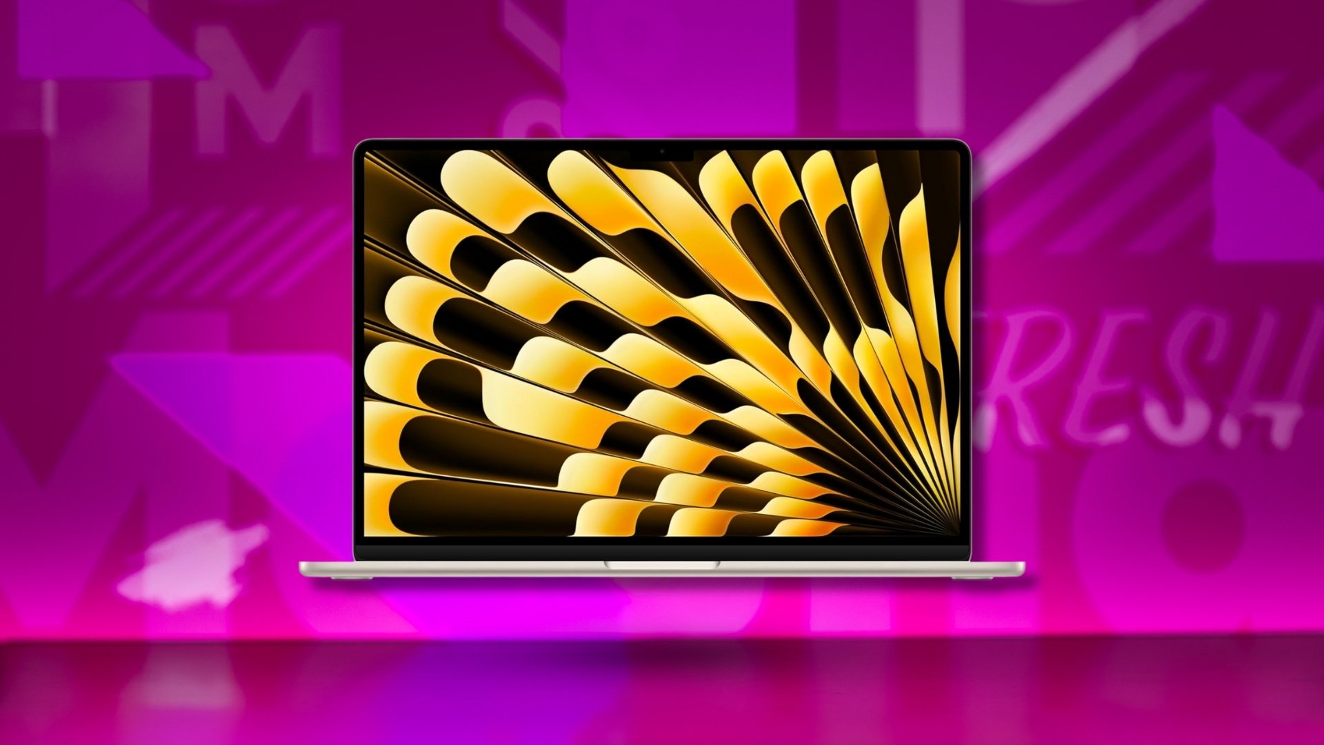 15-inch Apple MacBook Air M4 on pink background