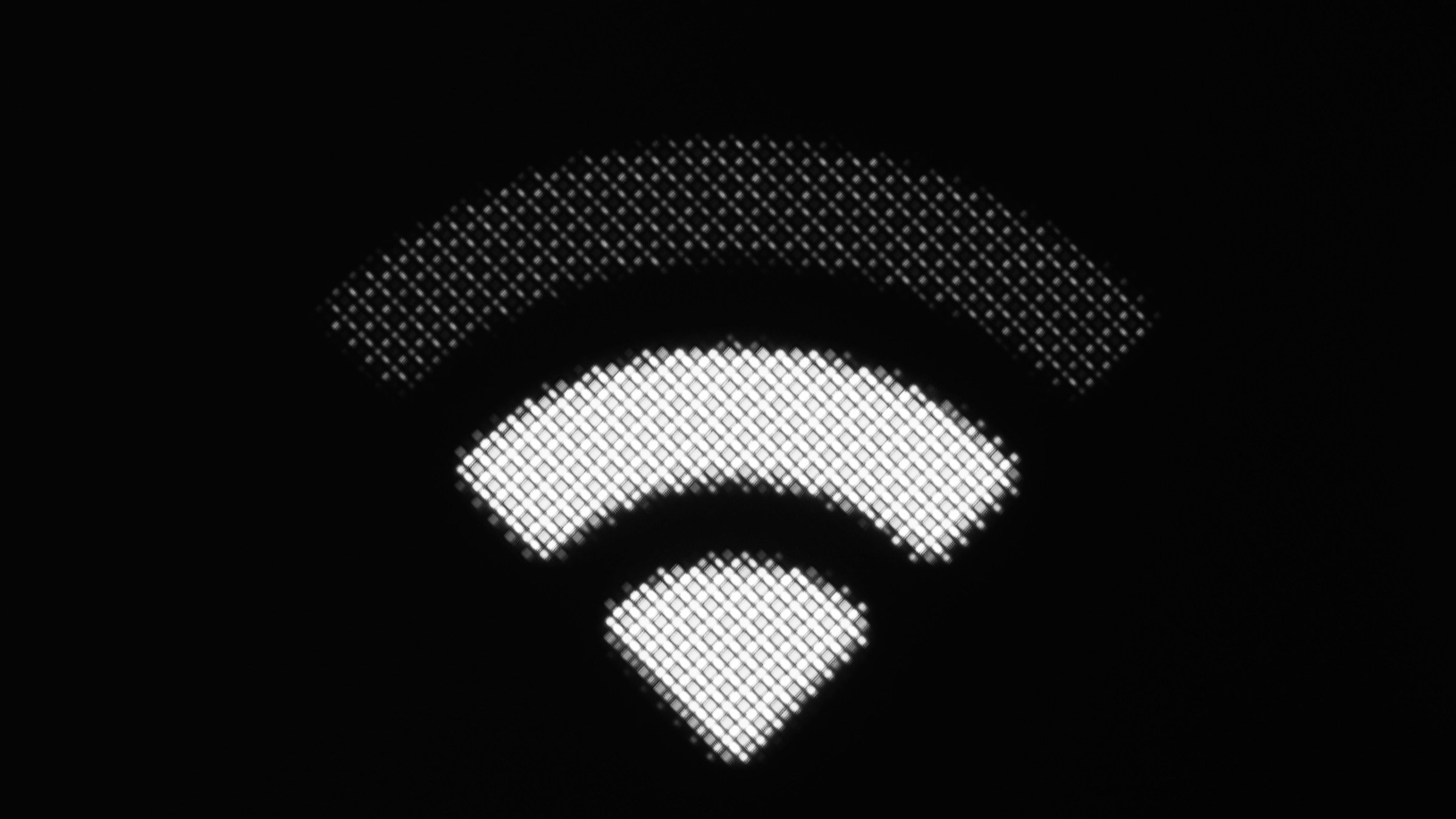 ultra close-up of wifi symbol on iphone display
