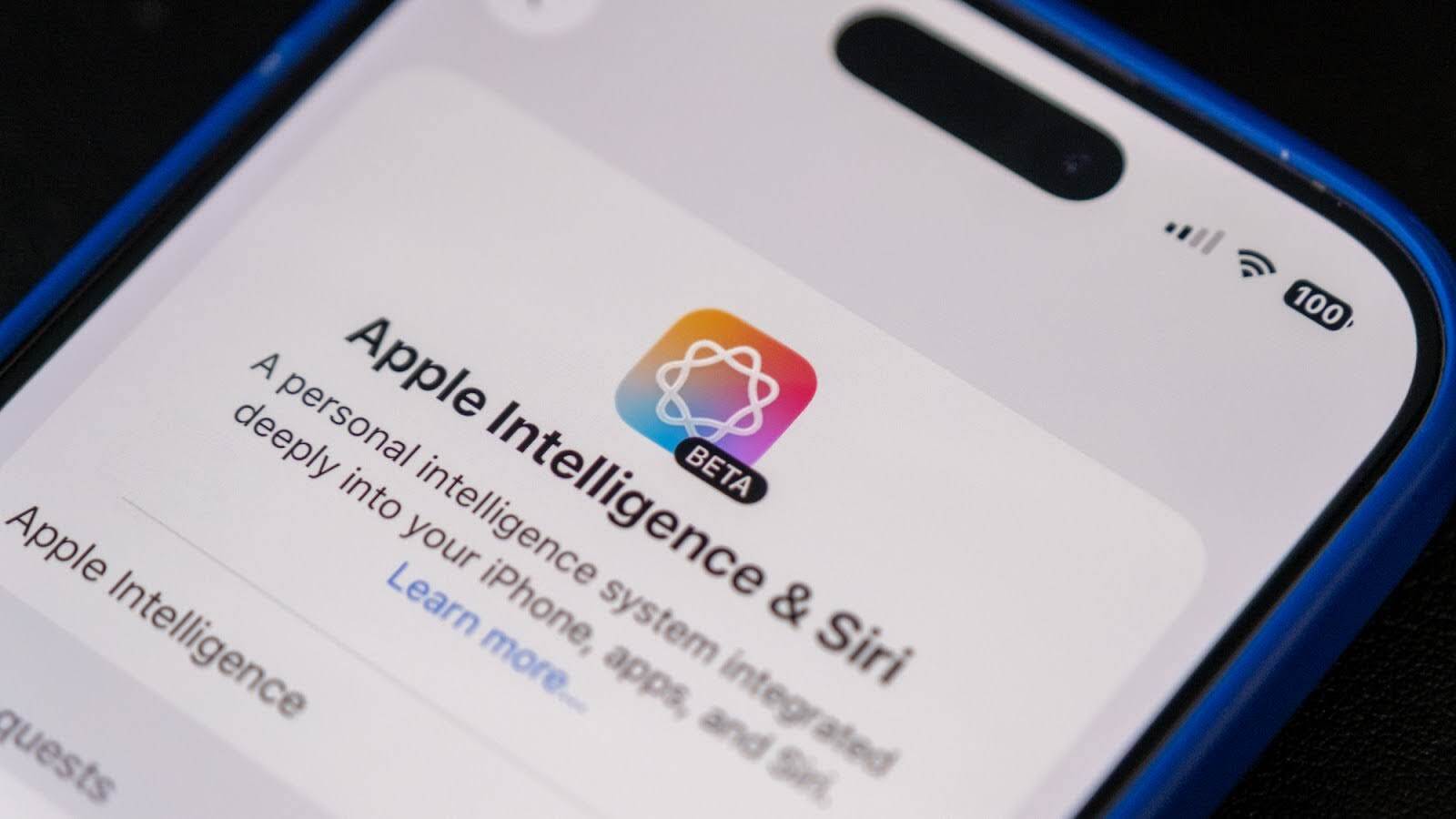 A photograph of an iPhone displaying a beta version of Apple Intelligience-powered Siri