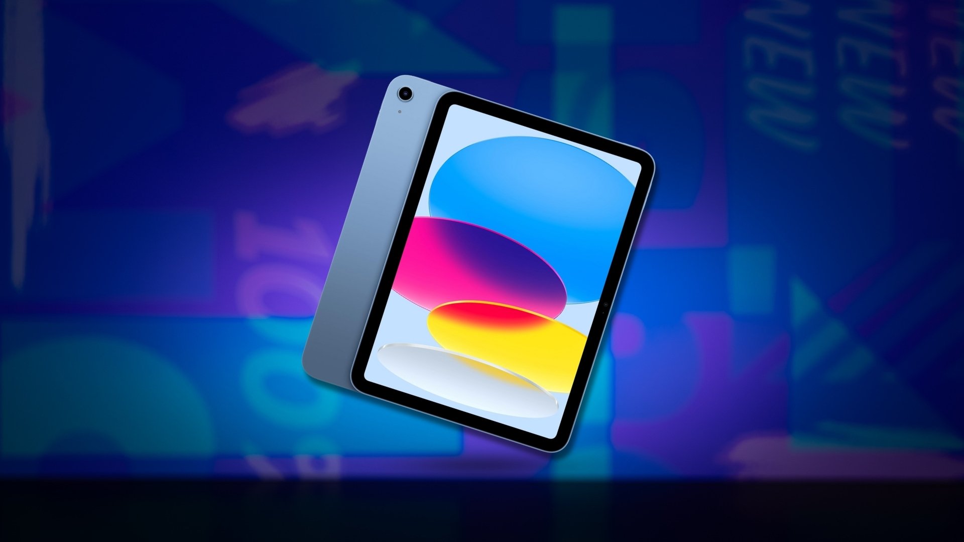Apple iPad 11-inch on blue background