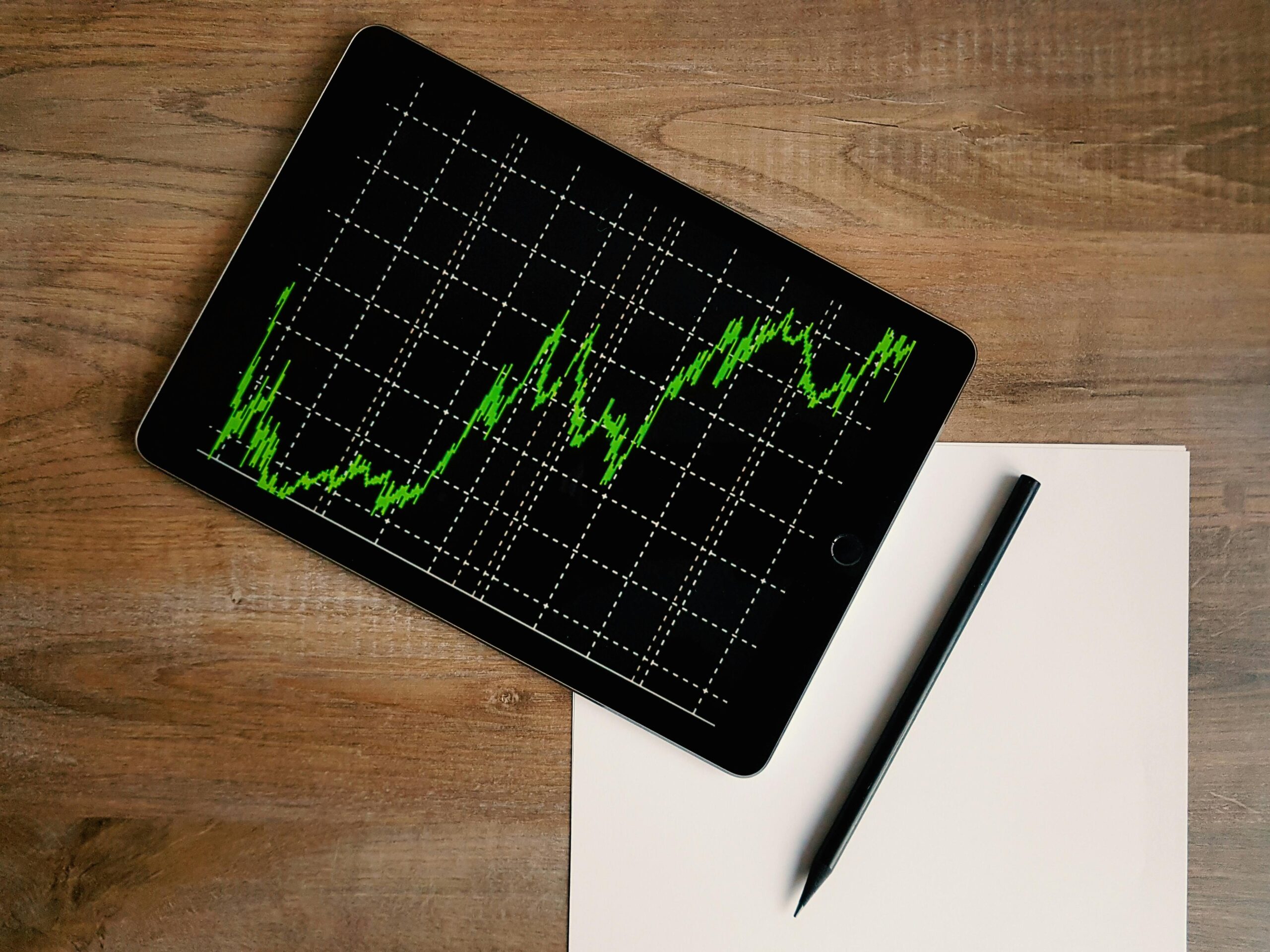 Investing graph on tablet