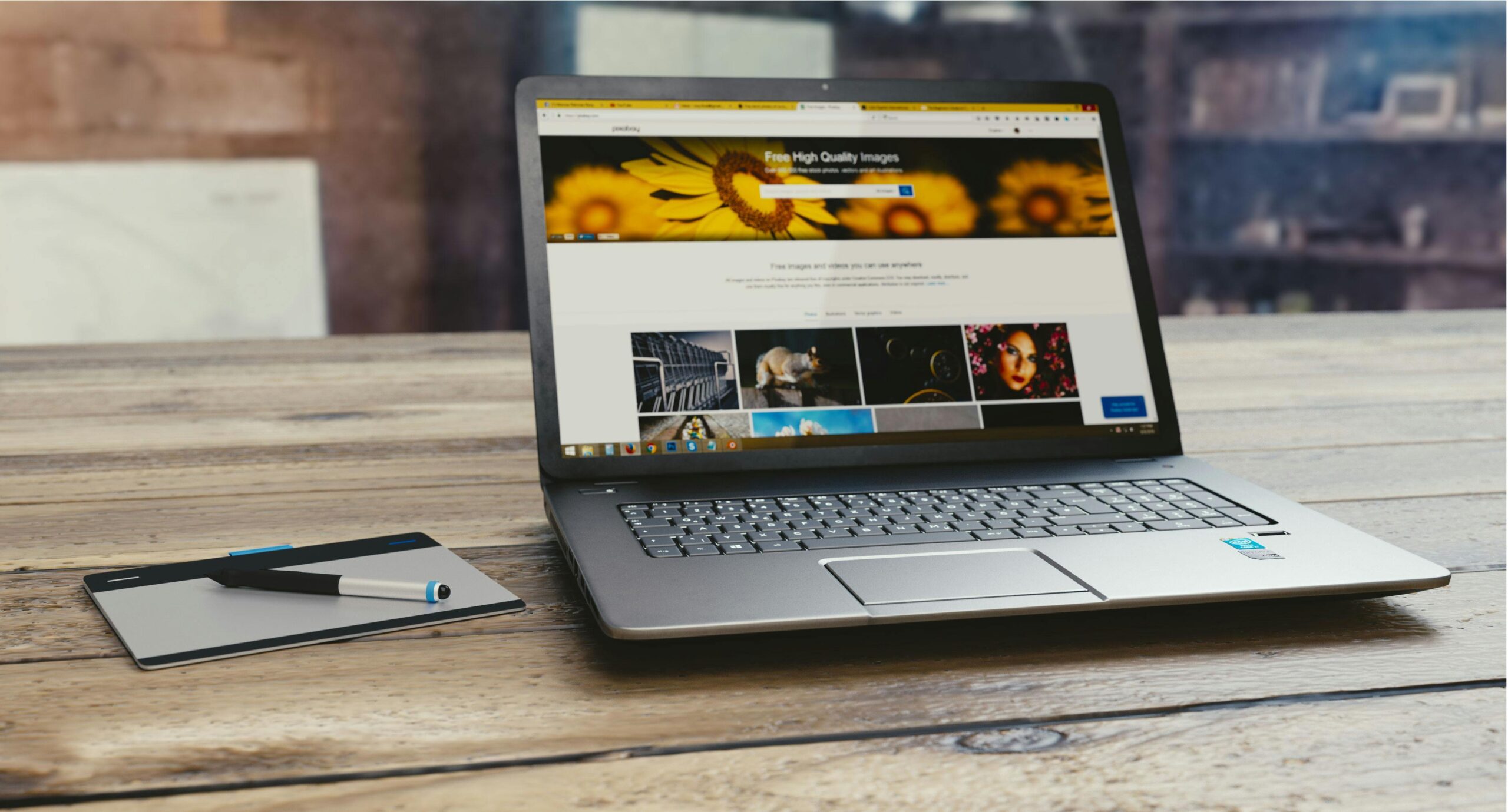 Windows laptop on desk