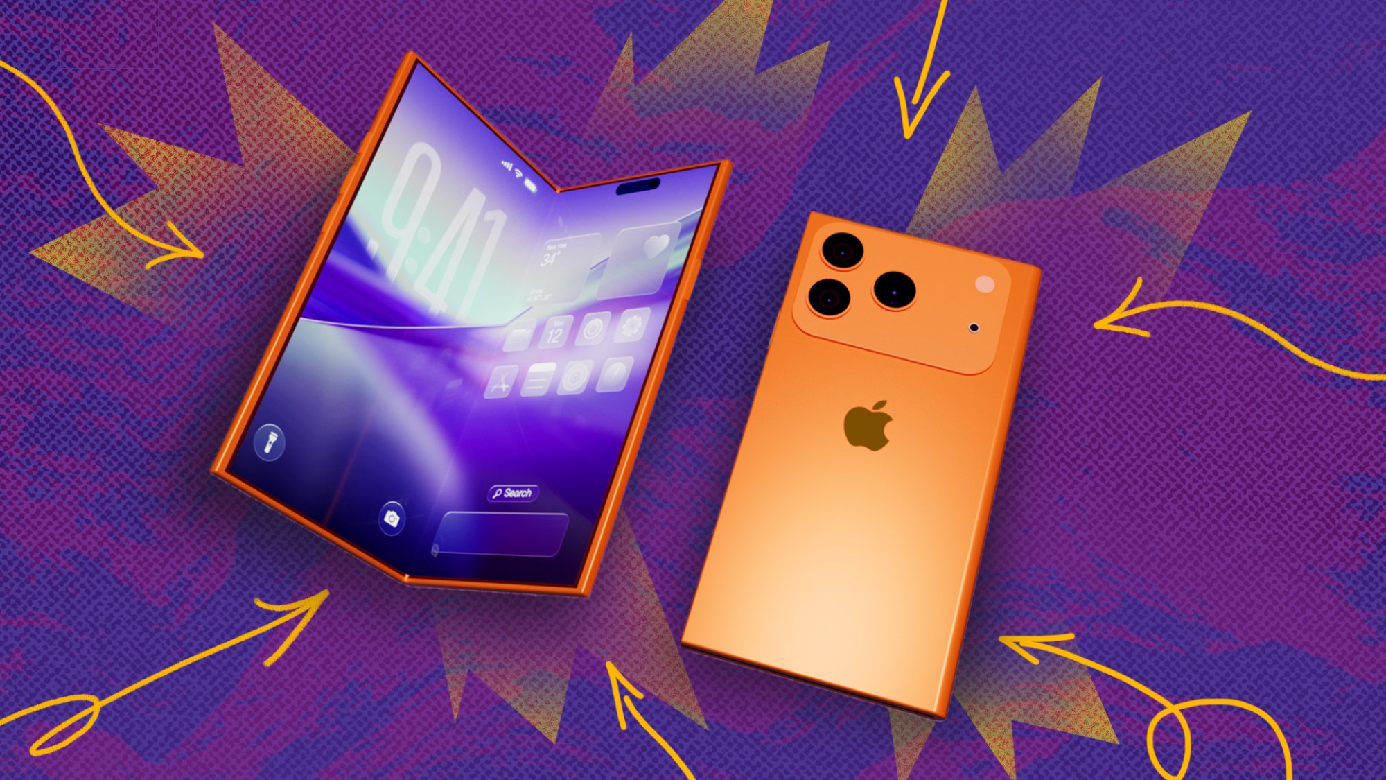 concept art showing foldable iPhone