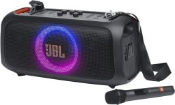 A JBL PartyBox On-The-Go speaker