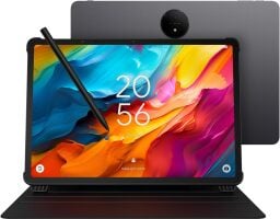 The TCL NXTPAPER 14 with stylus on a white background