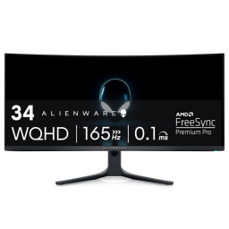 Alienware AW3423DWF QD-OLED gaming monitor on white background