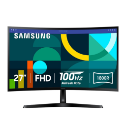 Samsung Essential S3 curved monitor on white background