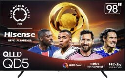 hisense 98-inch qd5 qled 4k tv against a white background