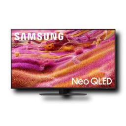Samsung Neo QLED 4K QN90F (2025 model) on a white background