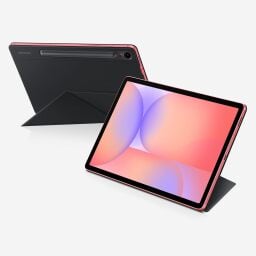 samsung galaxy tab s10 lite with smart book cover against a white background