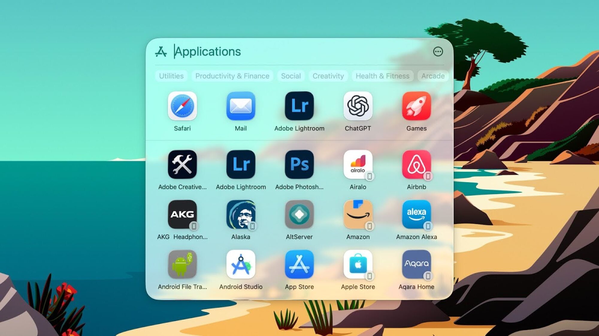 A screenshot of MacOS's updated Spotlight search