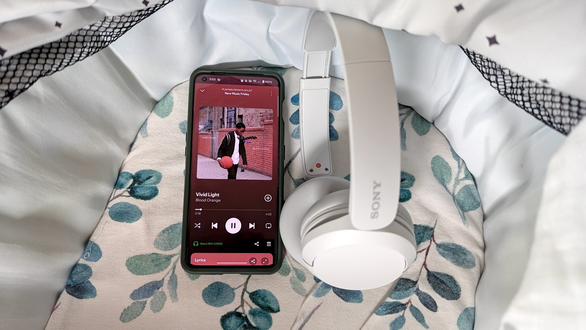 Sony WH-CH520 headphones with music app