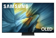 Samsung TV with blue and yellow canyon screensaver