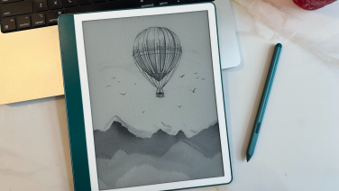 A Kindle Scribe on a table