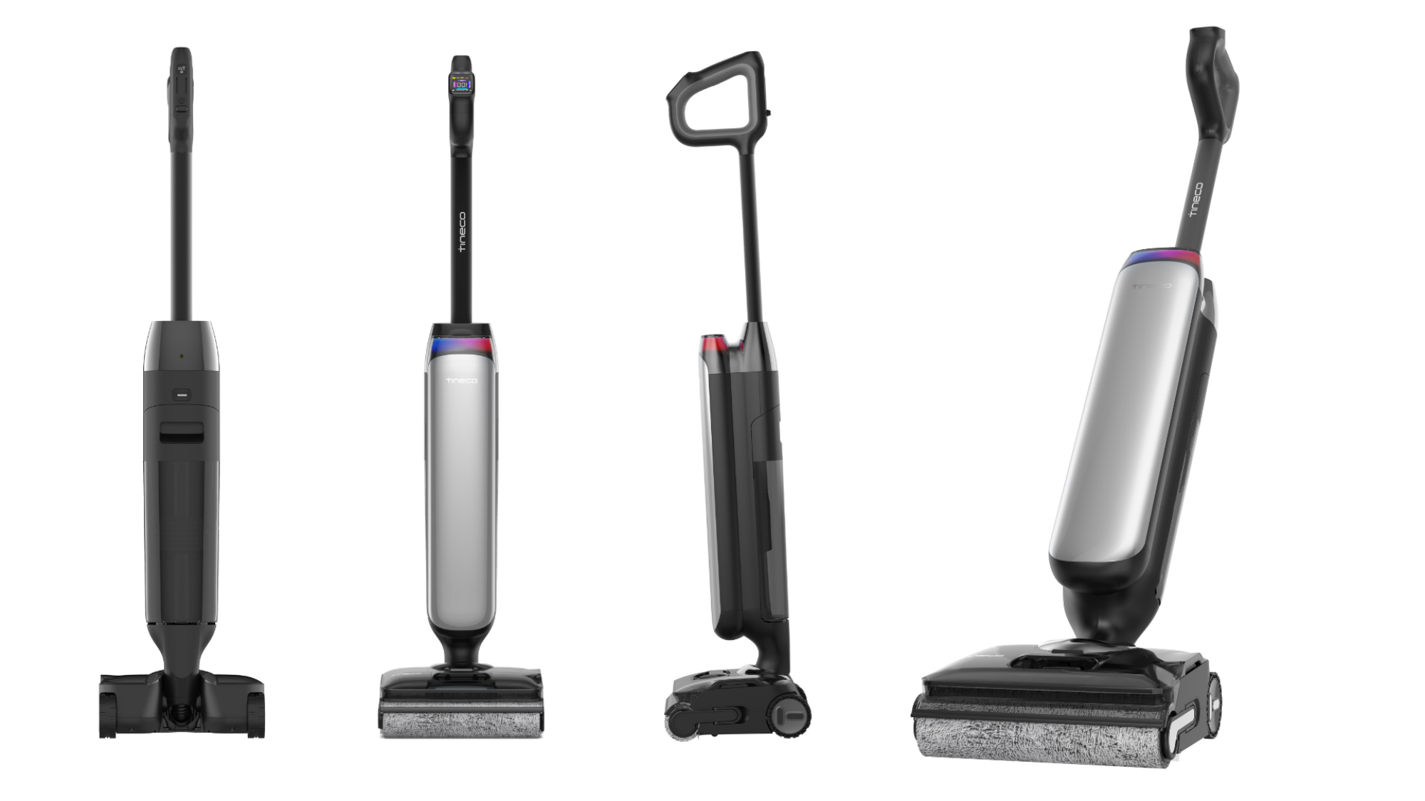 Promotional images of the Tineco S9 Artist Steam seen from the back, side, front, and at an angle.