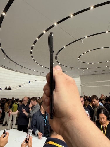 iPhone Air on display at Apple Park after the iPhone launch event.