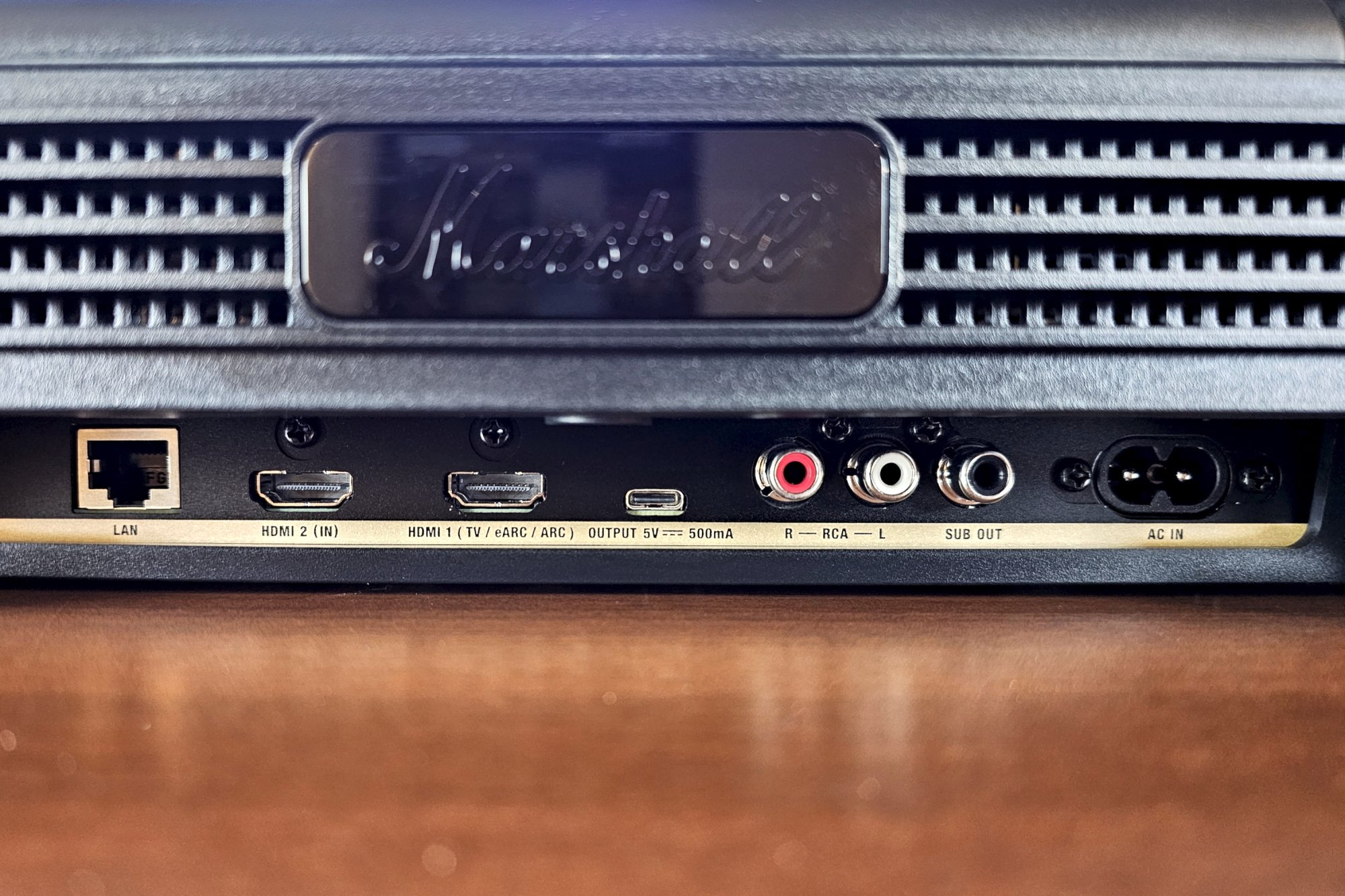 the ports on the marshall heston 120 soundbar