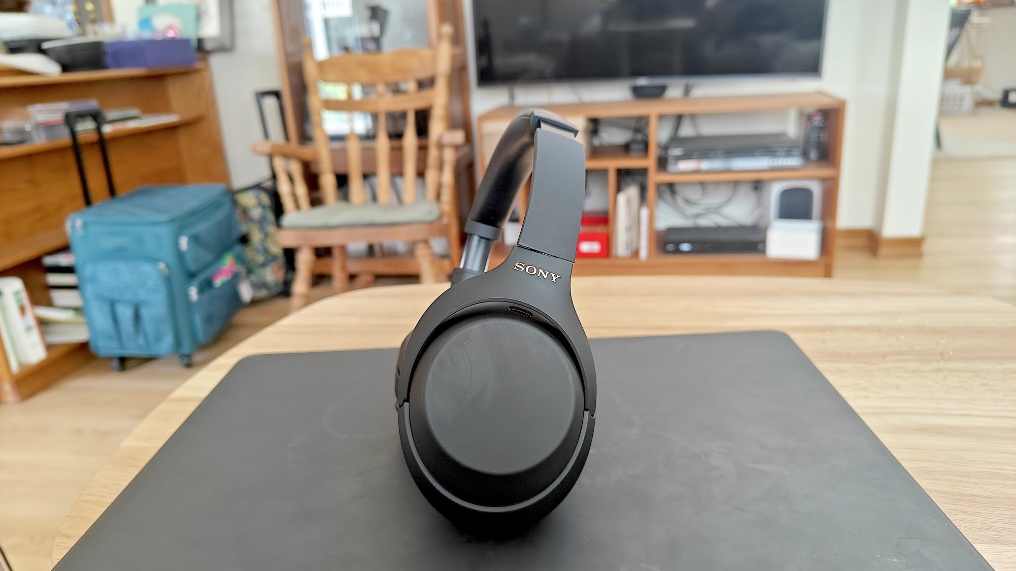 sony xm4 headphones on table