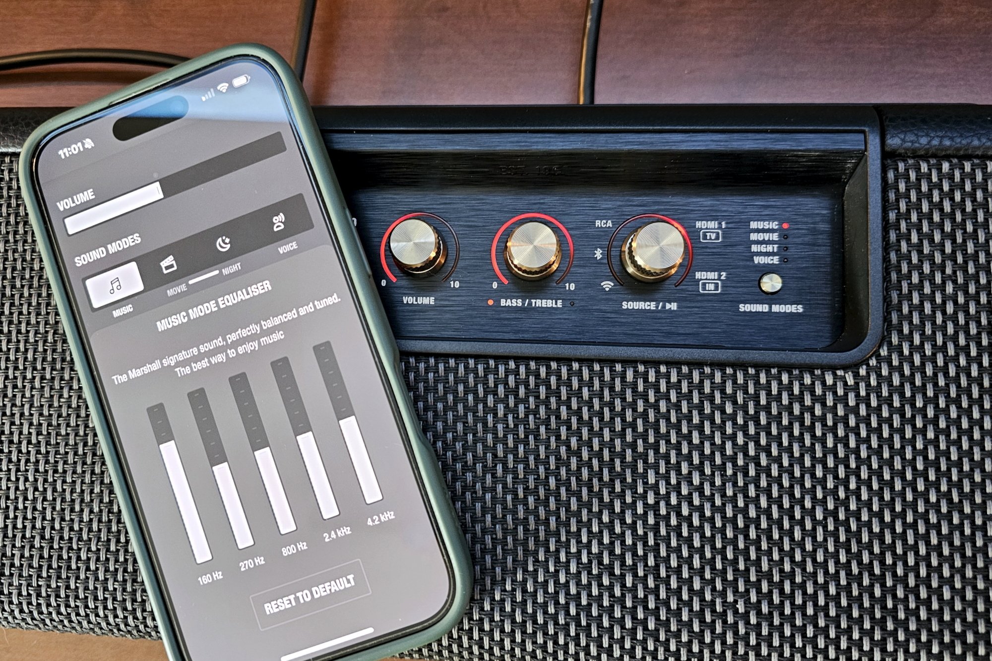 marshall heston soundbar with control app