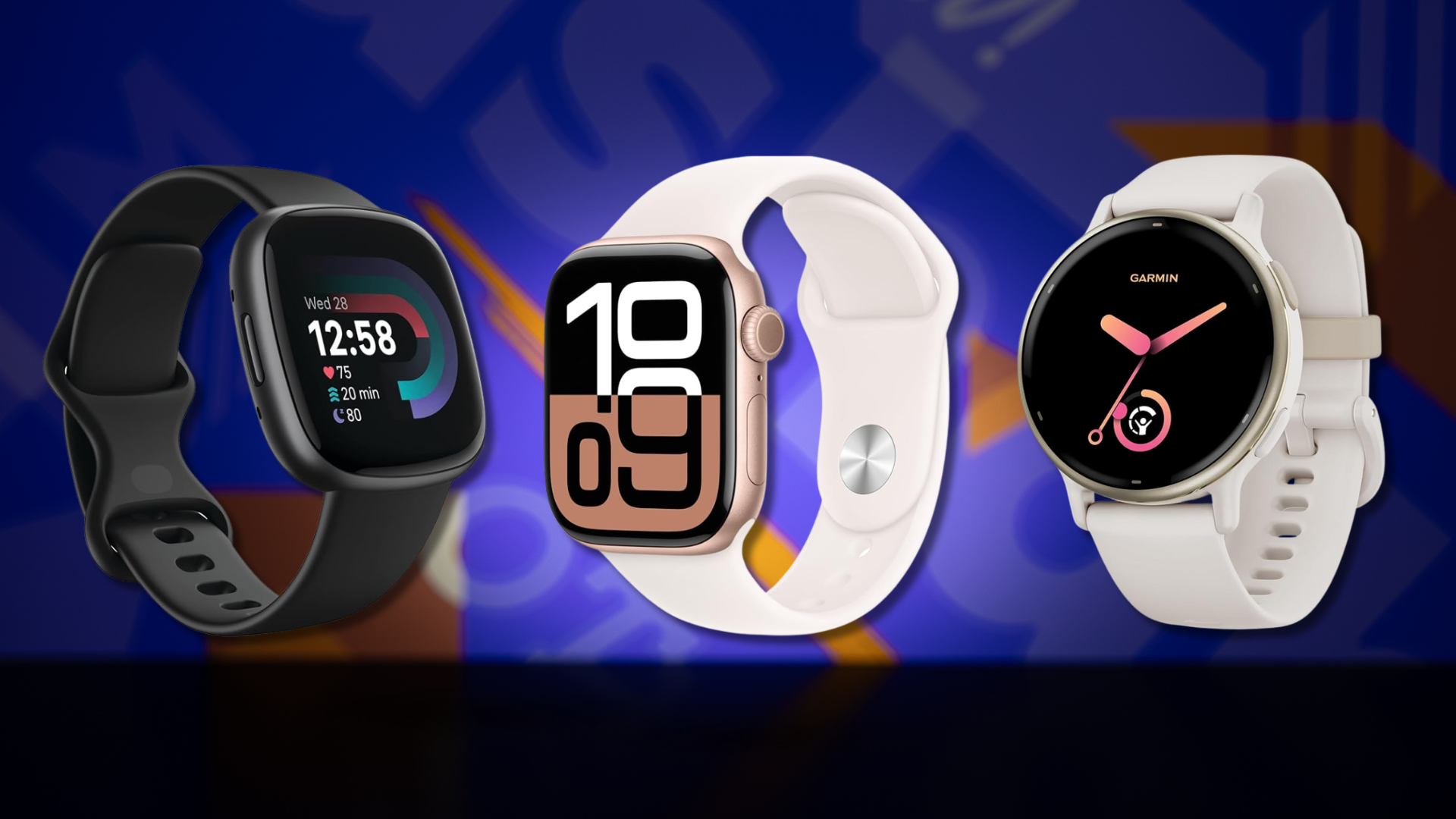 Fitbit Versa 4, Apple Watch 10, Garmin vivoactive 5