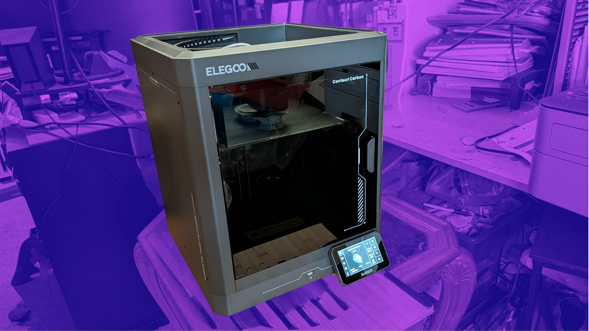 elegoo centauri 3d printer isolated on background